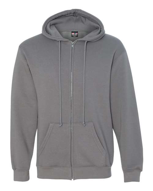 Bayside USA-Made Full-Zip Hooded Sweatshirt - Bayside 900 Bayside Charcoal S