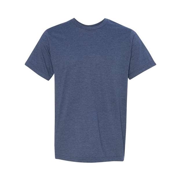 Bayside Unisex USA-Made 50/50 Fine Jersey T-Shirt - Bayside 5010 Bayside Heather Navy S