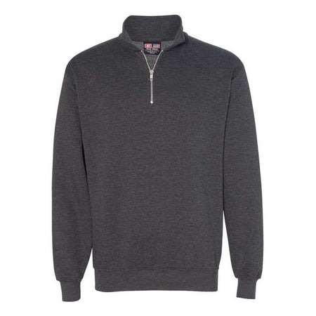 Bayside USA-Made Quarter-Zip Pullover Sweatshirt - Bayside 920 Bayside Charcoal Heather S