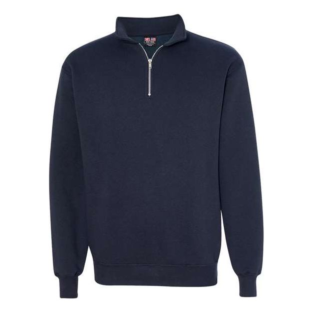 Bayside USA-Made Quarter-Zip Pullover Sweatshirt - Bayside 920 Bayside Navy S