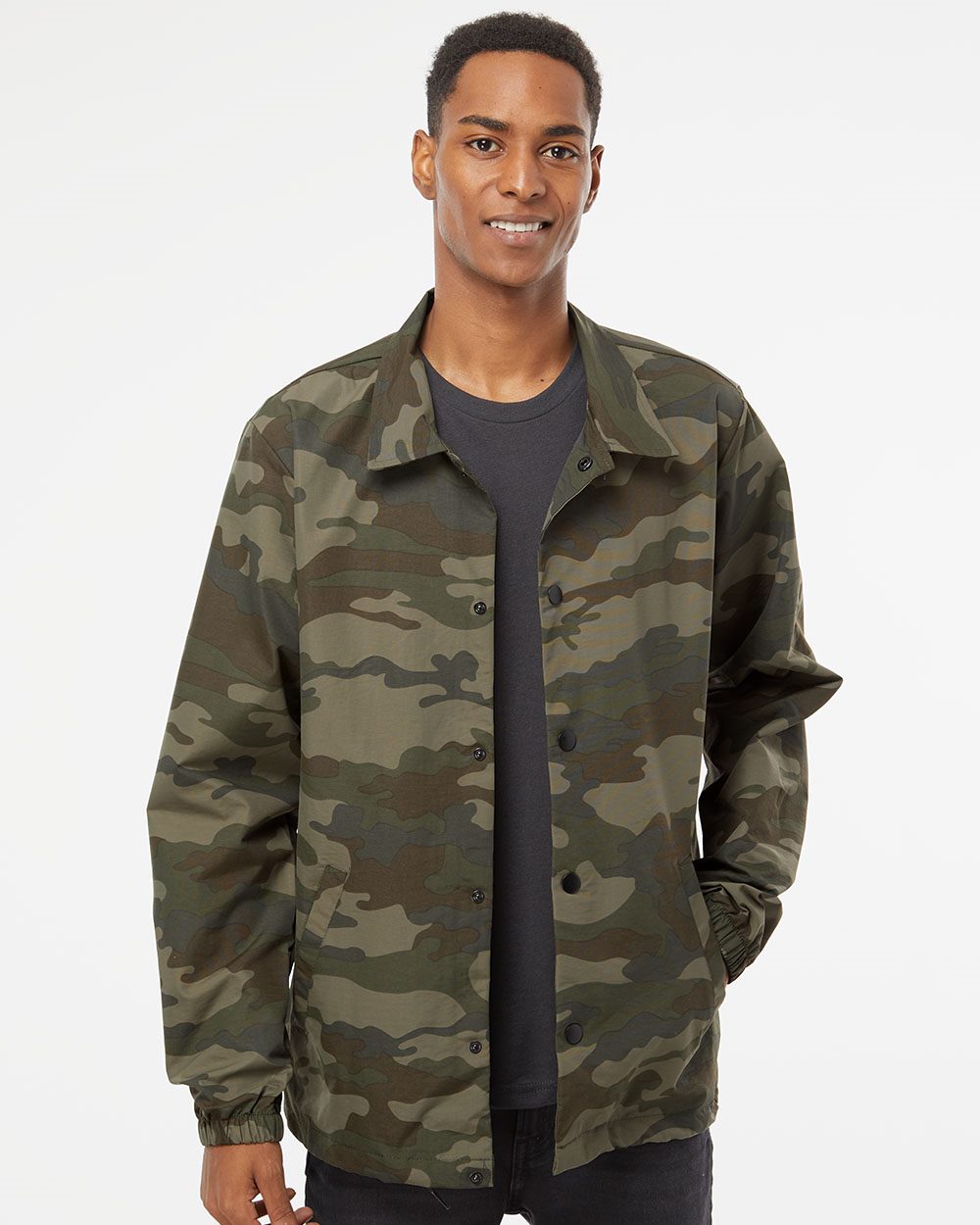 Independent Trading Co. Men's Water-Resistant Windbreaker Coach’s Jacket - Independent Trading Co. EXP99CNB