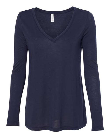 BELLA + CANVAS Women's Flowy Long Sleeve V-Neck Tee - BELLA + CANVAS 8855