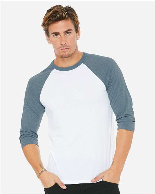 Bella + Canvas 3200 Unisex Three-Quarter Sleeve Baseball Tee