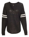 Boxercraft Women’s Slub Jersey Varsitee V-Neck Long Sleeve T-Shirt - Boxercraft T17