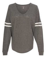 Boxercraft Women’s Slub Jersey Varsitee V-Neck Long Sleeve T-Shirt - Boxercraft T17