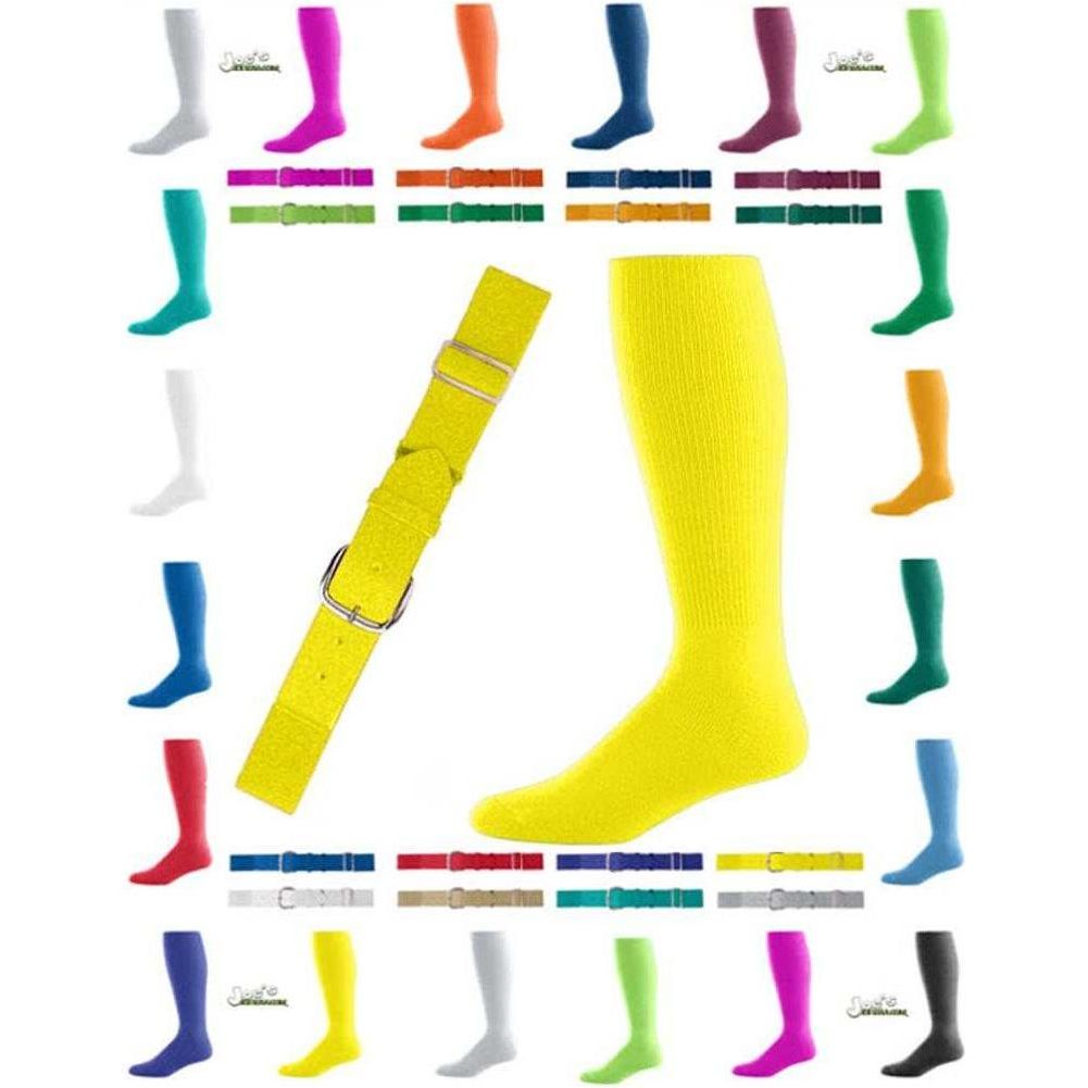 Adult Baseball Belt And Sock Combo - Neon Yellow Joe's USA