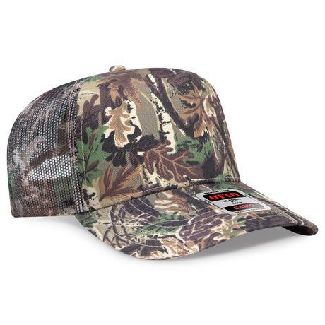 OTTO CAP Camouflage 5 Panel Mid Profile Mesh Back Trucker Hat OTTO 47-049