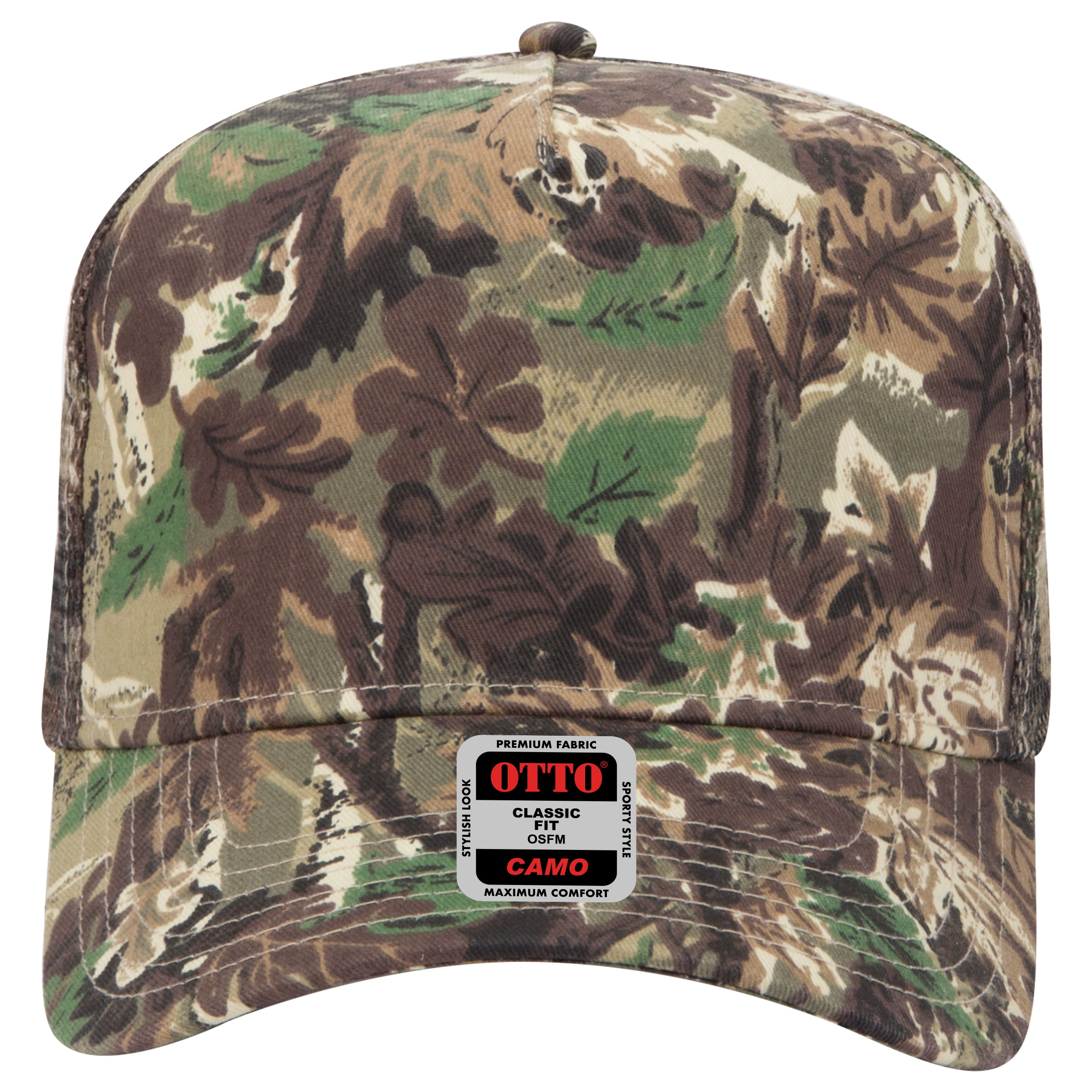 OTTO CAP Camouflage 5 Panel Mid Crown Mesh Back Trucker Hat OTTO 47-049 Otto Cap