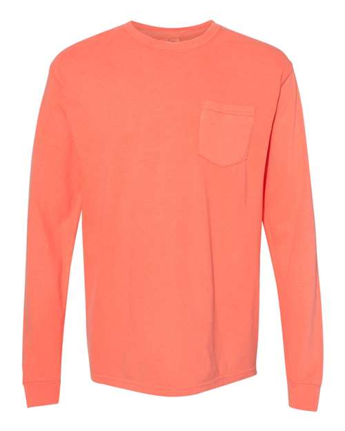 Comfort Colors Unisex Garment-Dyed Heavyweight Long Sleeve Pocket T-Shirt - Comfort Colors 4410