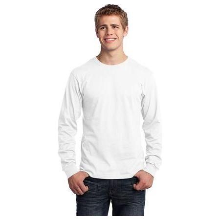 Mens Long Sleeve 5.4-oz. 100% Cotton T-Shirt Joe's USA Small White