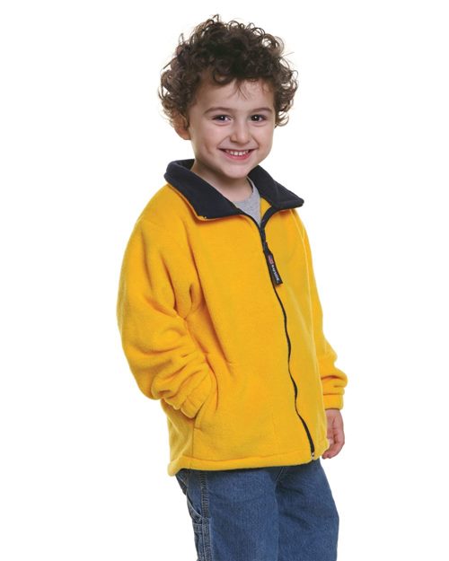 Bayside Youth USA-Made Full-Zip Fleece Jacket - Bayside 1115 Bayside Black XS