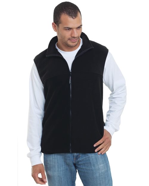 Bayside USA-Made Full-Zip Fleece Vest - Bayside 1120 Bayside Forest Green S