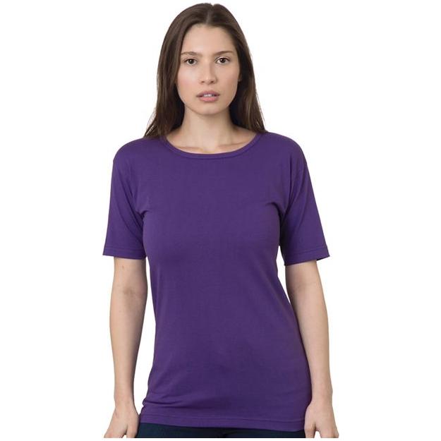 Bayside Women's USA-Made Scoop Neck T-Shirt - Bayside 3300 Bayside Purple S