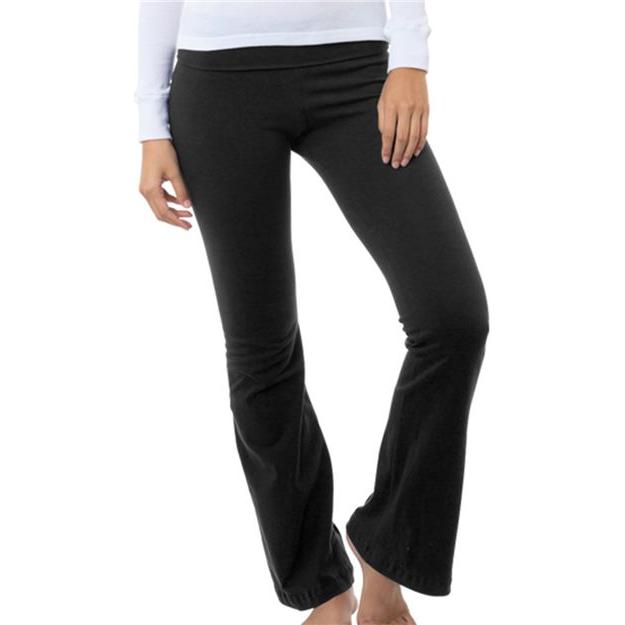 Bayside Women's USA-Made Yoga Pants - Bayside 9050 Bayside Black XS