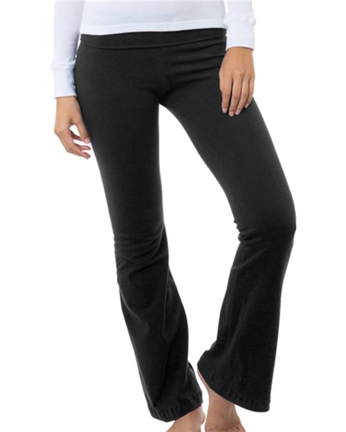 Bayside Women's USA-Made Yoga Pants - Bayside 9050 Bayside Black XS