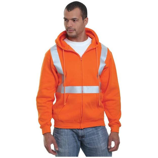 Bayside Men's USA-Made Hi-Visibility Full-Zip Hooded Sweatshirt - Bayside 3790 Bayside
