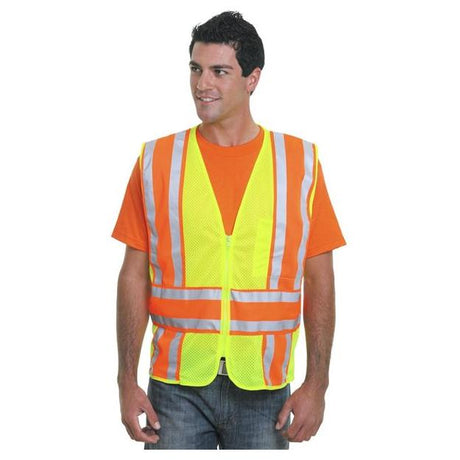 Bayside Unisex USA-Made ANSI Safety Mesh Vest - Bayside 3787 Bayside