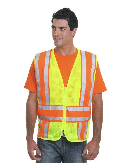 Bayside USA-Made ANSI Safety Mesh Vest - Bayside 3787 Bayside