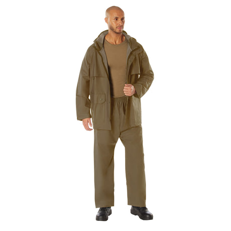 Rothco 2 Piece Microlite PVC Rainsuit Coyote Brown Size 3XL