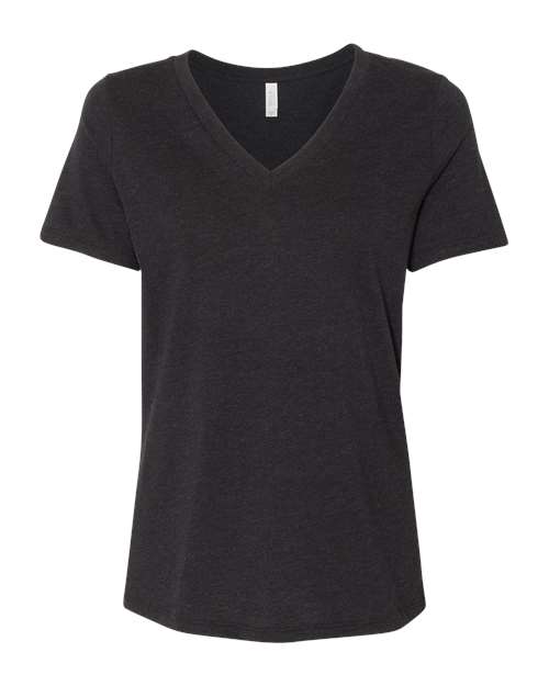 BELLA + CANVAS Women's Relaxed Heather CVC V-Neck Tee - BELLA + CANVAS 6405CVC BELLA + CANVAS Black Heather S