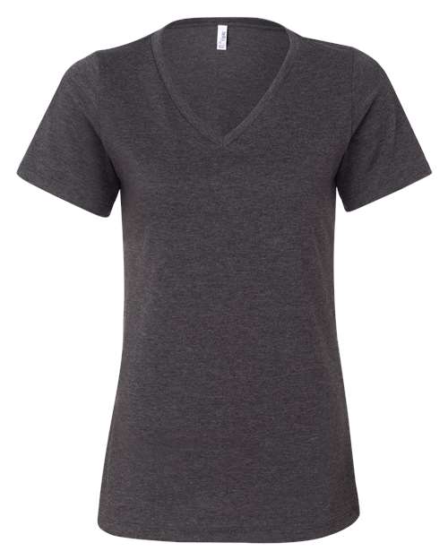 BELLA + CANVAS Women's Relaxed Heather CVC V-Neck Tee - BELLA + CANVAS 6405CVC BELLA + CANVAS Dark Grey Heather S