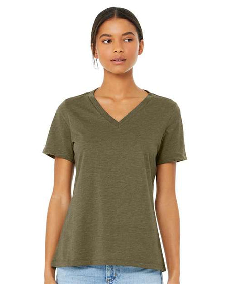 BELLA + CANVAS Women's Relaxed Heather CVC V-Neck Tee - BELLA + CANVAS 6405CVC BELLA + CANVAS Heather Olive S