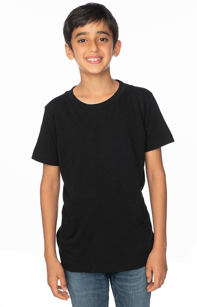 Royal Apparel 5021 Youth Short Sleeve Crew Tee - Black