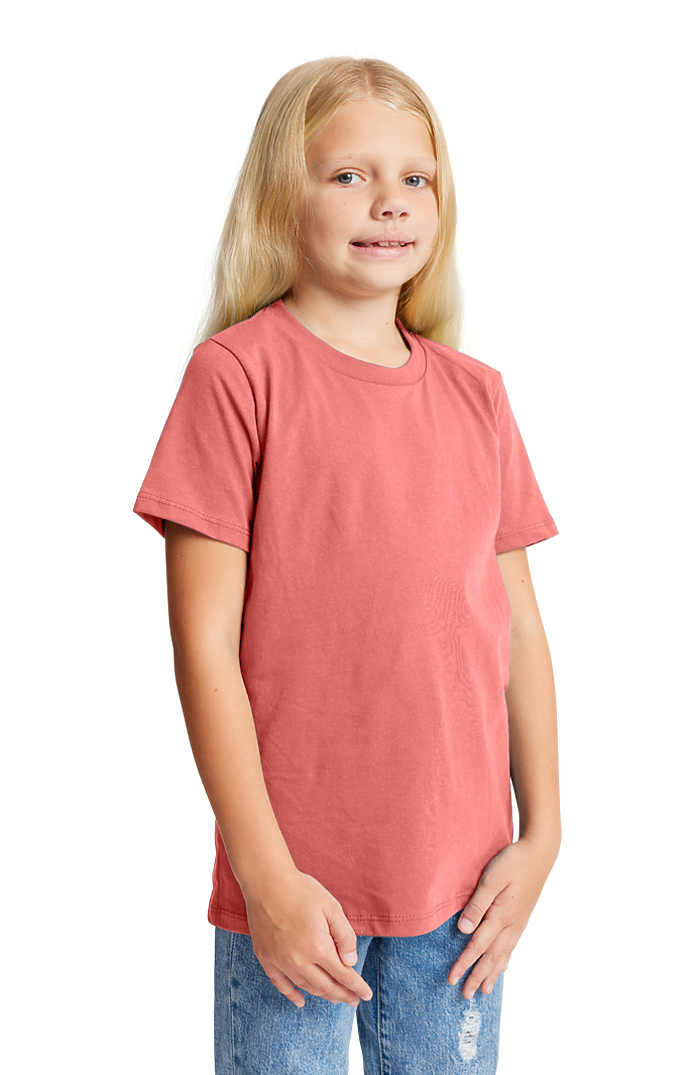 Royal Apparel 5021ORG Youth Organic Short Sleeve Crew Tee - Coral