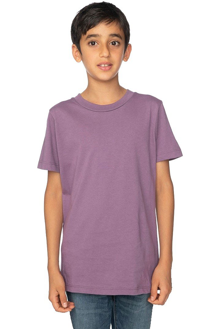 Royal Apparel 5021ORG Youth Organic Short Sleeve Crew Tee - Eggplant