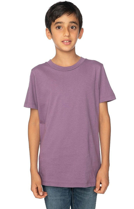 Royal Apparel 5021ORG Youth Organic Short Sleeve Crew Tee - Eggplant