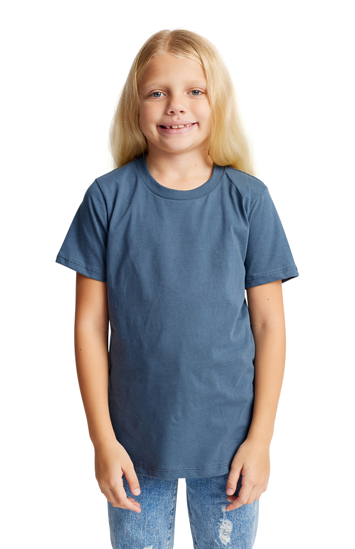 Royal Apparel 5021ORG Youth Organic Short Sleeve Crew Tee - Pacific Blue