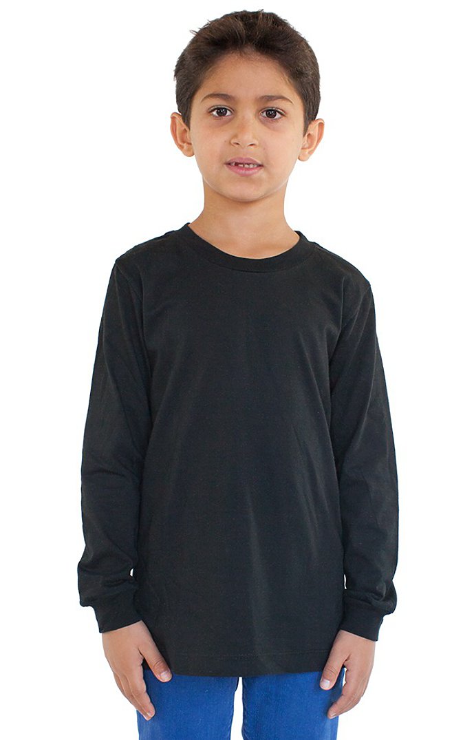 Royal Apparel 5022 Youth Long Sleeve Crew Tee - Black