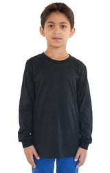 Royal Apparel 5022 Youth Long Sleeve Crew Tee - Black