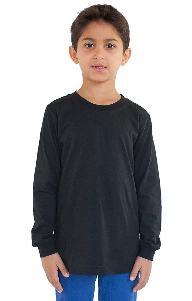 Royal Apparel 5022 Youth Long Sleeve Crew Tee - Black