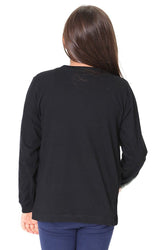 Royal Apparel 5022 Youth Long Sleeve Crew Tee - Black