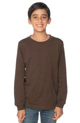 Royal Apparel 5022 Youth Long Sleeve Crew Tee - Chocolate
