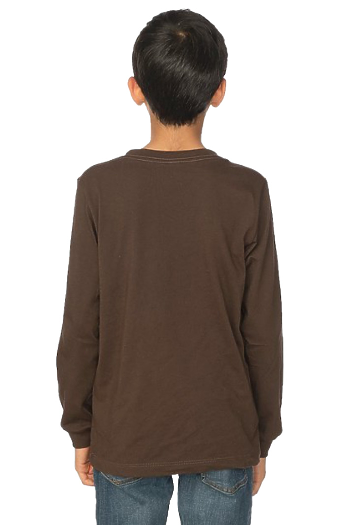 Royal Apparel 5022 Youth Long Sleeve Crew Tee - Chocolate