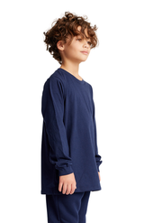 Royal Apparel 5022 Youth Long Sleeve Crew Tee - Navy
