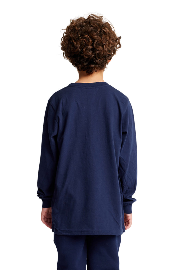 Royal Apparel 5022 Youth Long Sleeve Crew Tee - Navy