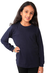 Royal Apparel 5022 Youth Long Sleeve Crew Tee - Navy