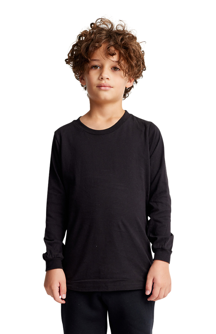 Royal Apparel 5022ORG Youth Organic Long Sleeve Crew Tee - Night