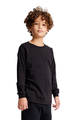 Royal Apparel 5022ORG Youth Organic Long Sleeve Crew Tee - Night