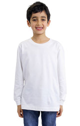 Royal Apparel 5022ORG Youth Organic Long Sleeve Crew Tee - Salt