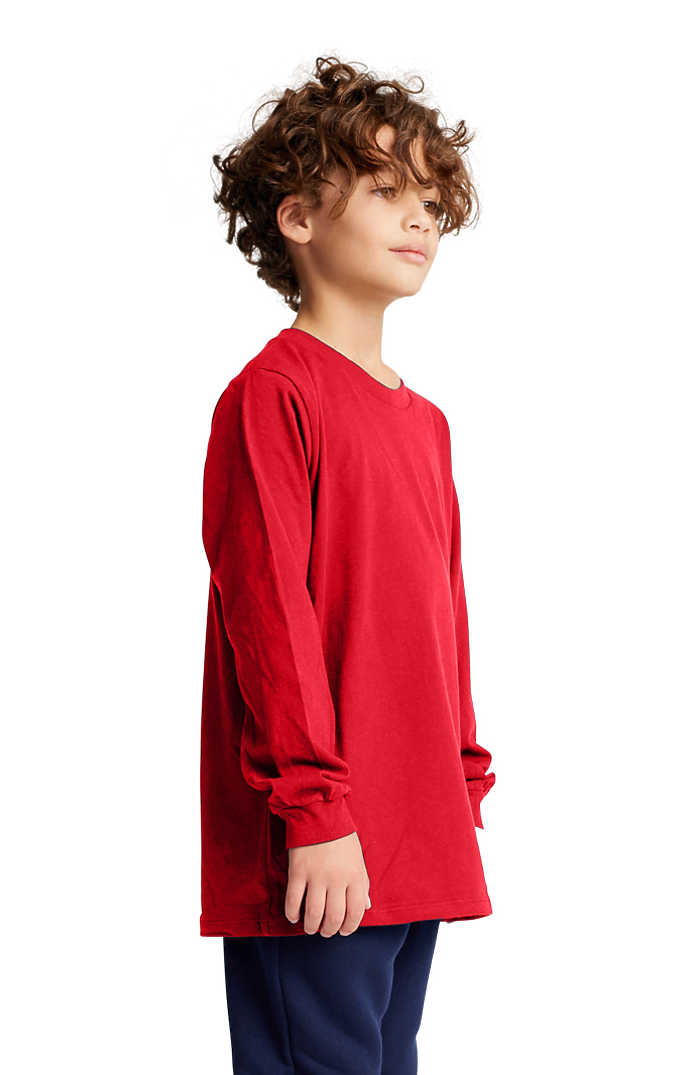 Royal Apparel 5022 Youth Long Sleeve Crew Tee - Red