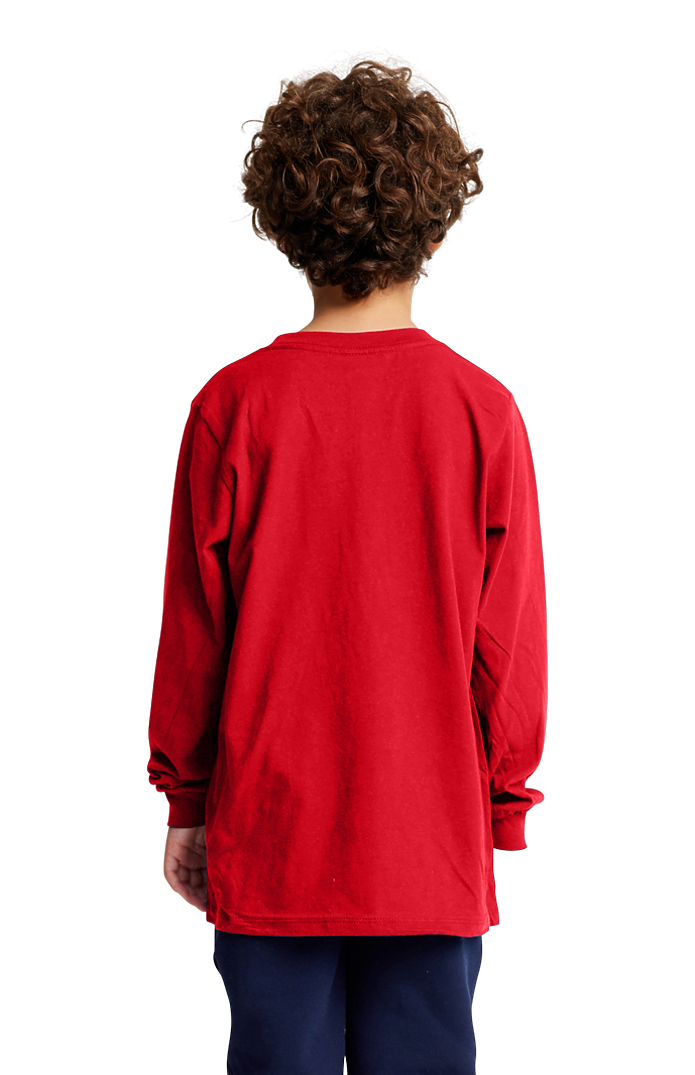 Royal Apparel 5022 Youth Long Sleeve Crew Tee - Red