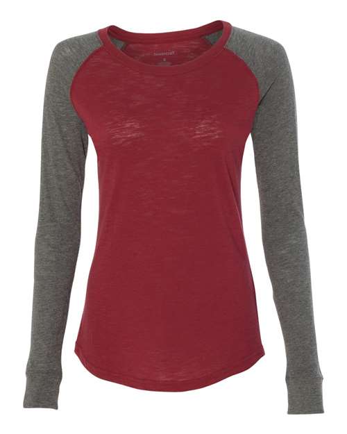 Boxercraft Women’s Preppy Patch Slub Long Sleeve T-Shirt - Boxercraft T66