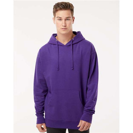 Independent Trading Co. Midweight Hooded Sweatshirt - Purple - Independent Trading Co. SS4500 Independent Trading Co. Purple XS