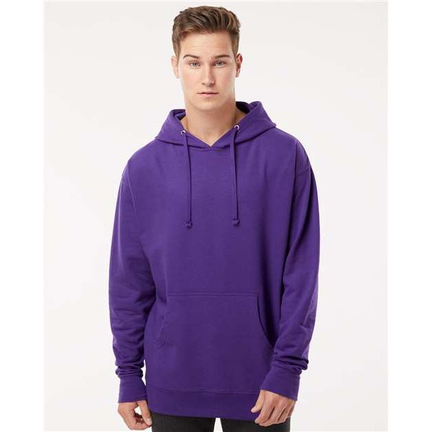 Independent Trading Co. Midweight Hooded Sweatshirt - Purple - Independent Trading Co. SS4500 Independent Trading Co. Purple XS