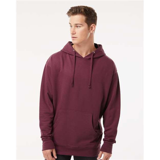 Independent Trading Co. Midweight Hooded Sweatshirt - Maroon - Independent Trading Co. SS4500 Independent Trading Co. Maroon XS