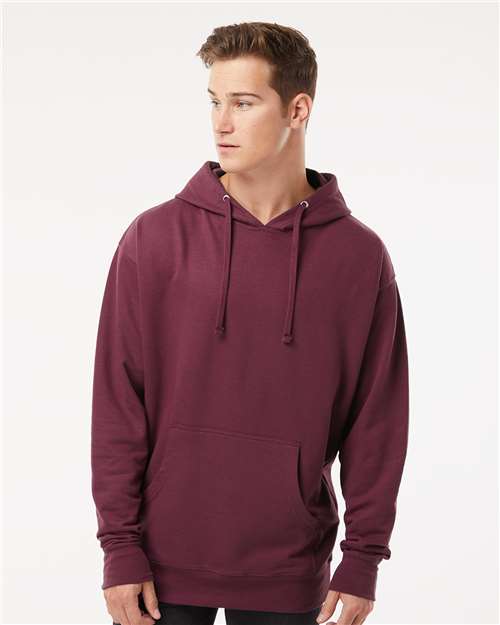 Independent Trading Co. Midweight Hooded Sweatshirt - Maroon - Independent Trading Co. SS4500 Independent Trading Co.